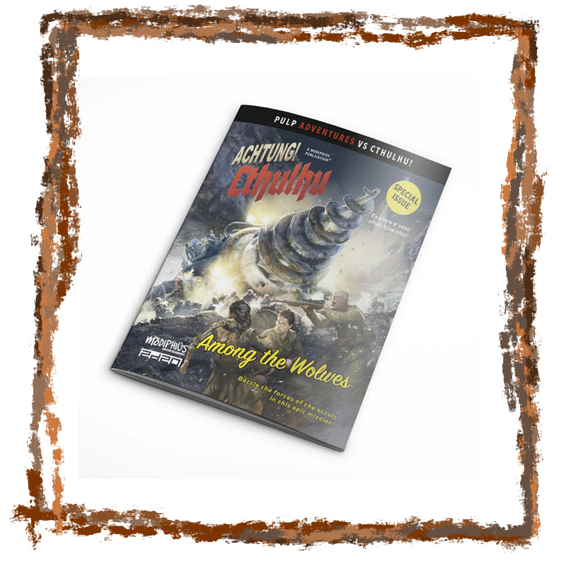 Book titled 'Achtung! Cthulhu Among the Wolves' with a fantasy cover on a white background.