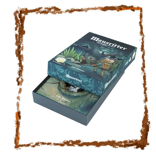 Mausritter product packaging with illustrations on a white background