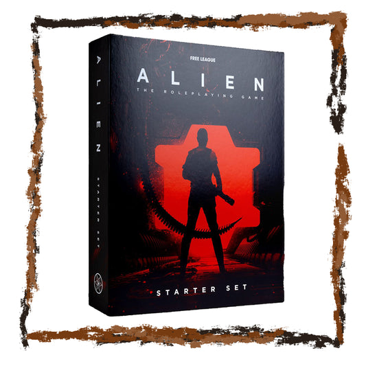 Alien roleplaying game starter set box with red and black design