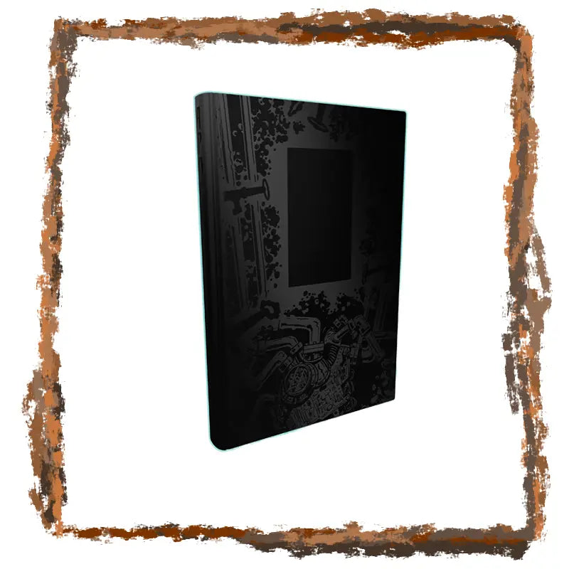 Black decorative Book with intricate designs on a white background