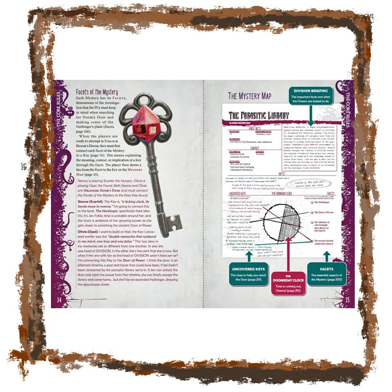 Page from a book or game manual with a key illustration and text on a white background.