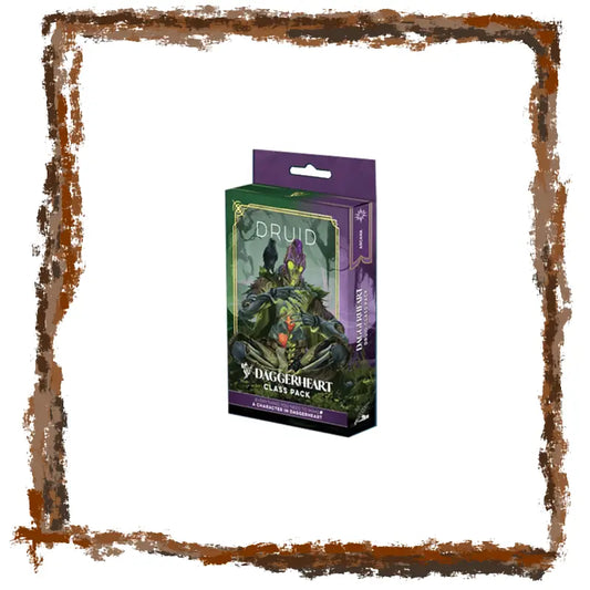 Card game box for 'Druid' from 'Daggerheart'  with a decorative brown border.