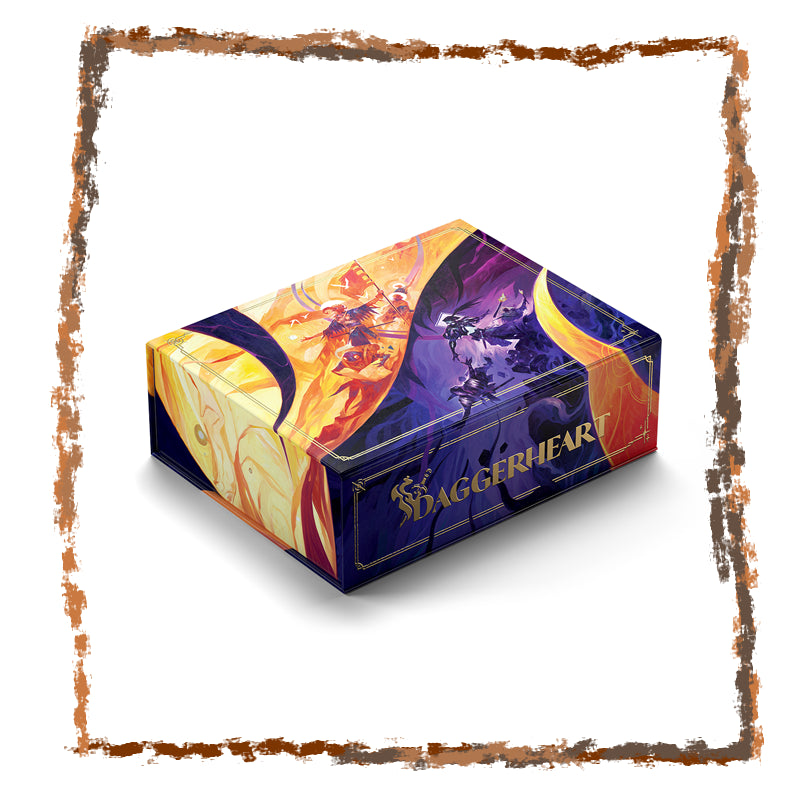 Colorful box with 'Daggerheart' branding on a white background