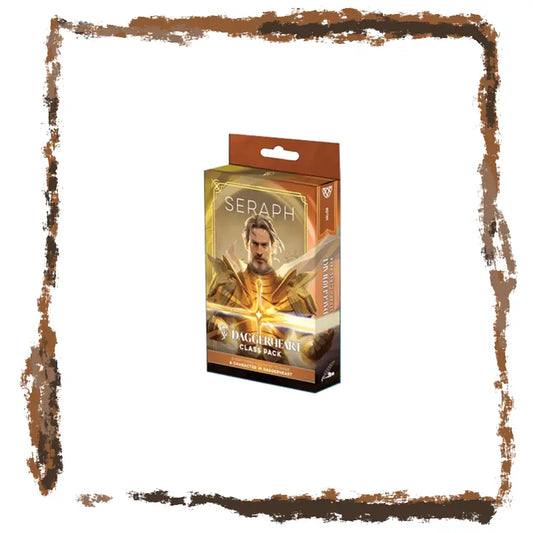 Card game class pack with 'Seraph' branding on a white background