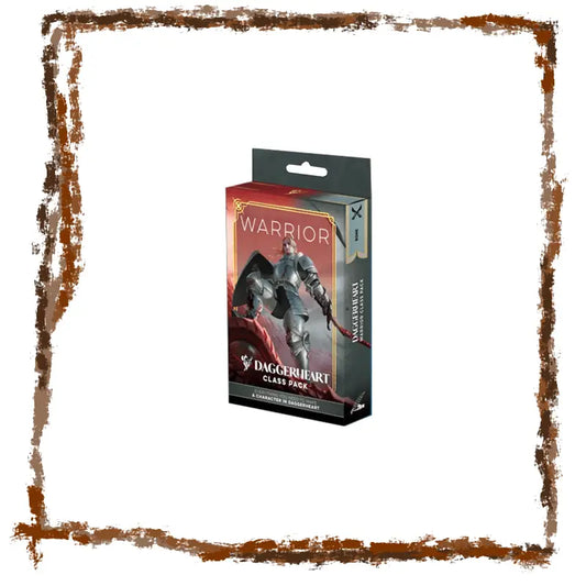 Card class pack box for 'Warrior' with a warrior figure illustration on a white background.