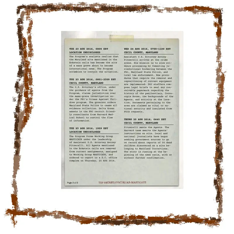 Text document with a decorative brown border