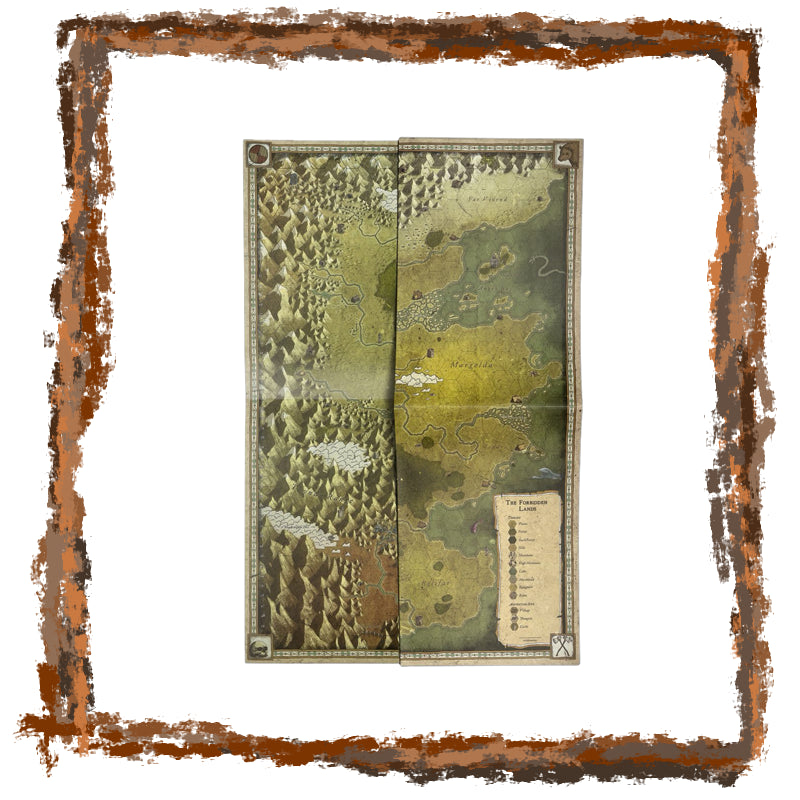 Map with a rustic border on a white background