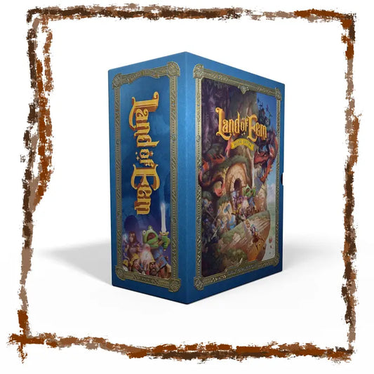 Board game box titled 'Land of Eem' on a white background