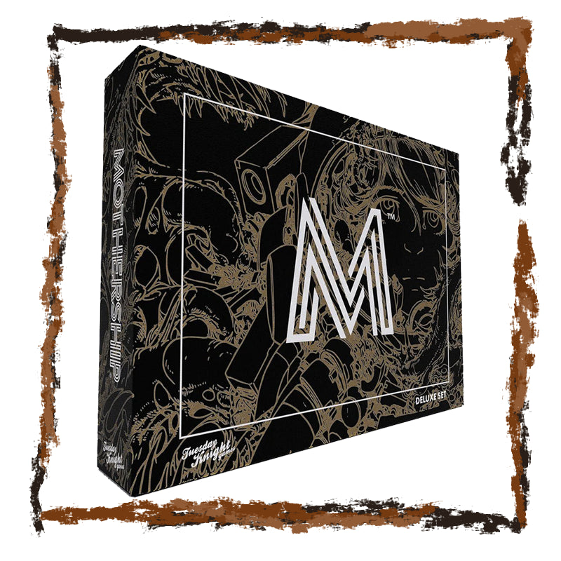Product packaging with a prominent 'M' logo on a decorative background