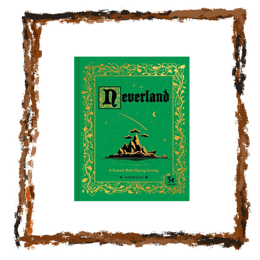 Green book cover titled 'Neverland' with decorative elements on a white background.
