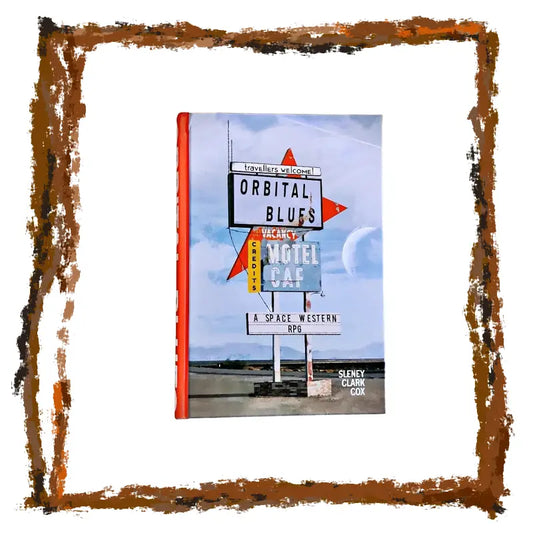 Book cover of 'Orbital Blues' with a vintage sign design on a white background