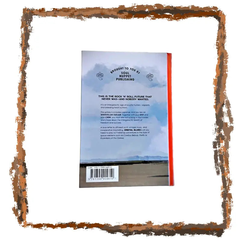 Back cover of a book with text and a barcode, framed with a decorative border.