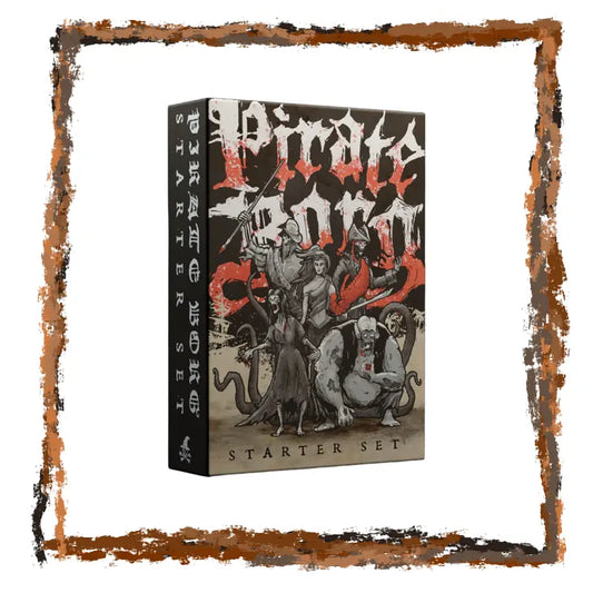 Fantasy game starter set box with artistic design on a white background