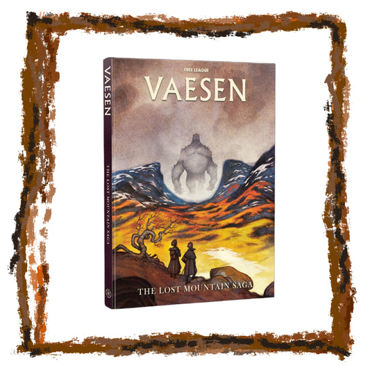 Book titled 'VaeSen: The Lost Mountain Saga' with a fantasy cover design.